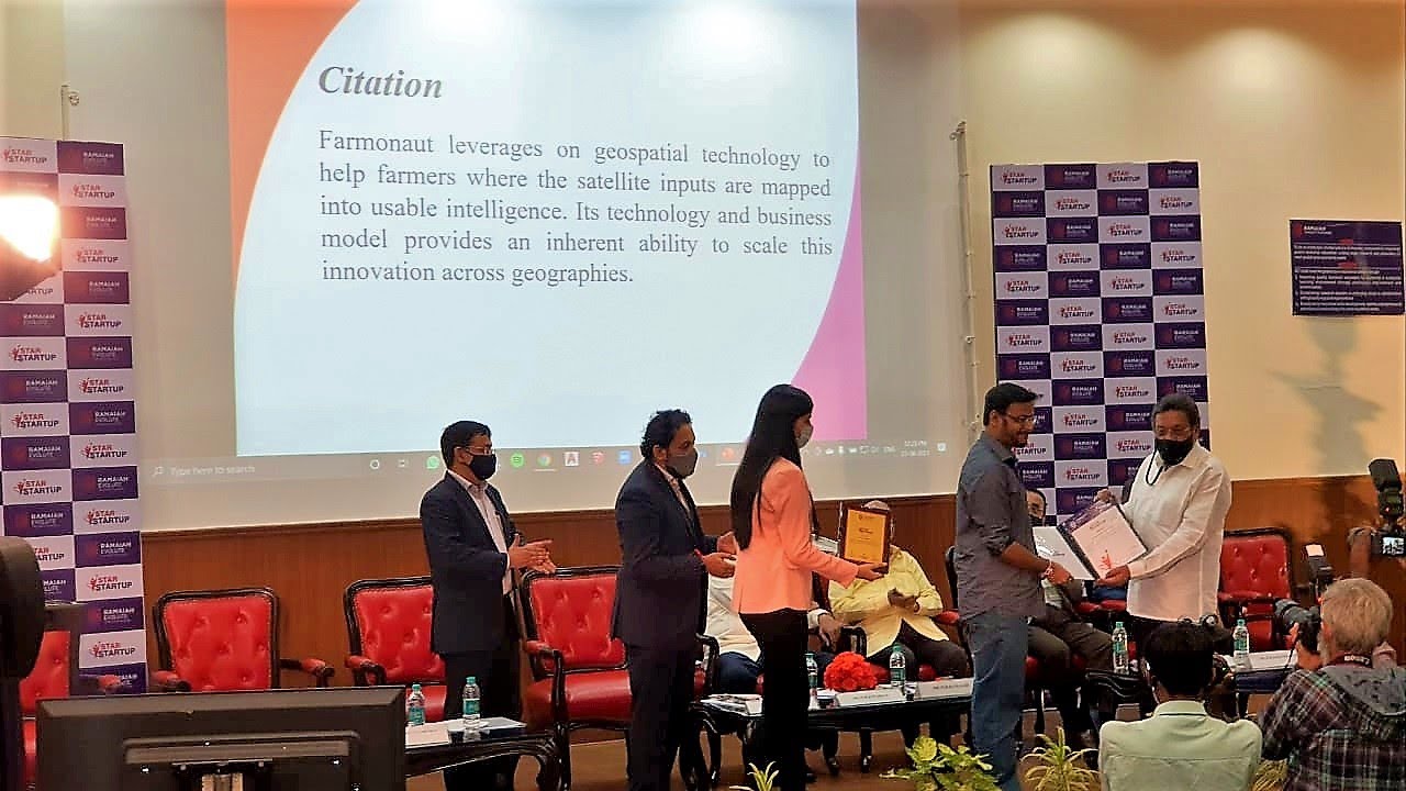 Farmonaut Has Received Ramaiah-Evolute Star Startup Award