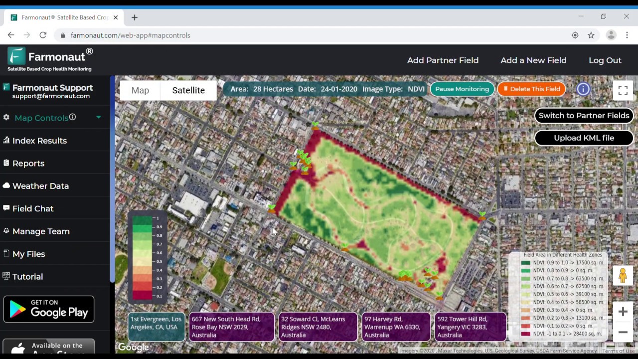 Farmonaut® Satellite Based Crop Health Monitoring - Web App