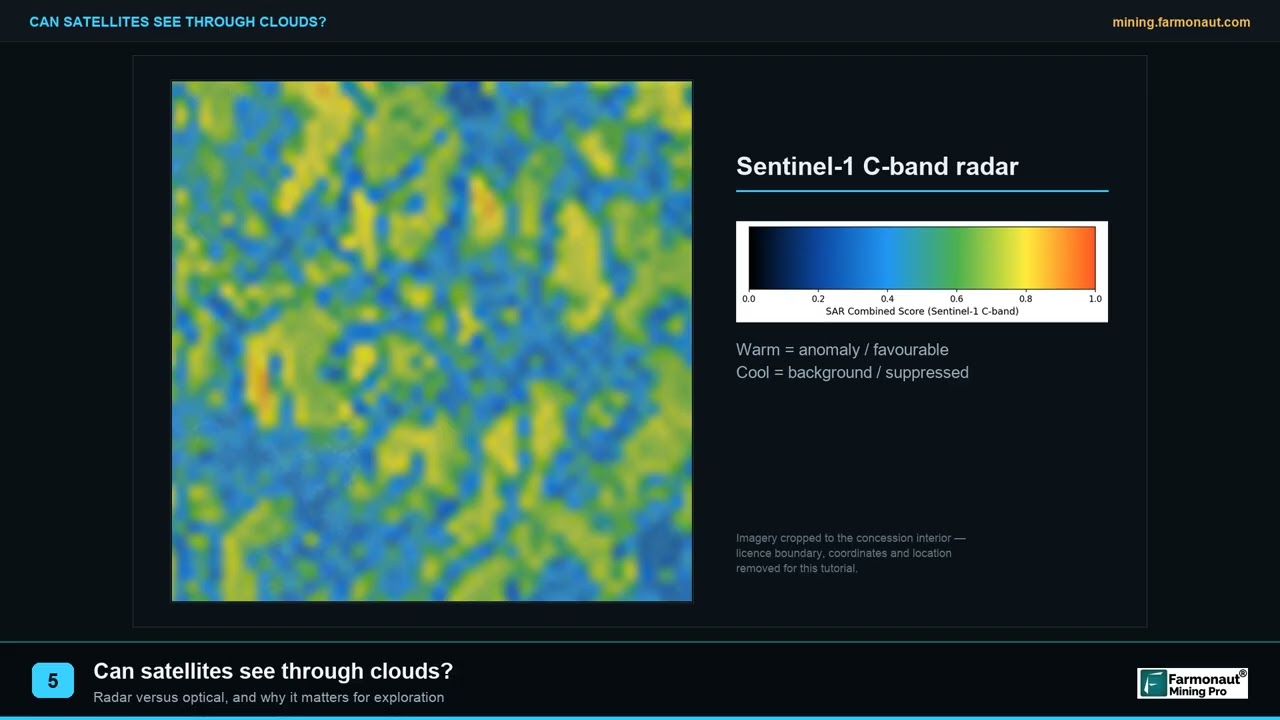 Explains why optical satellites cannot see through cloud, and how radar satellites make a difference in cloudy exploration regions.