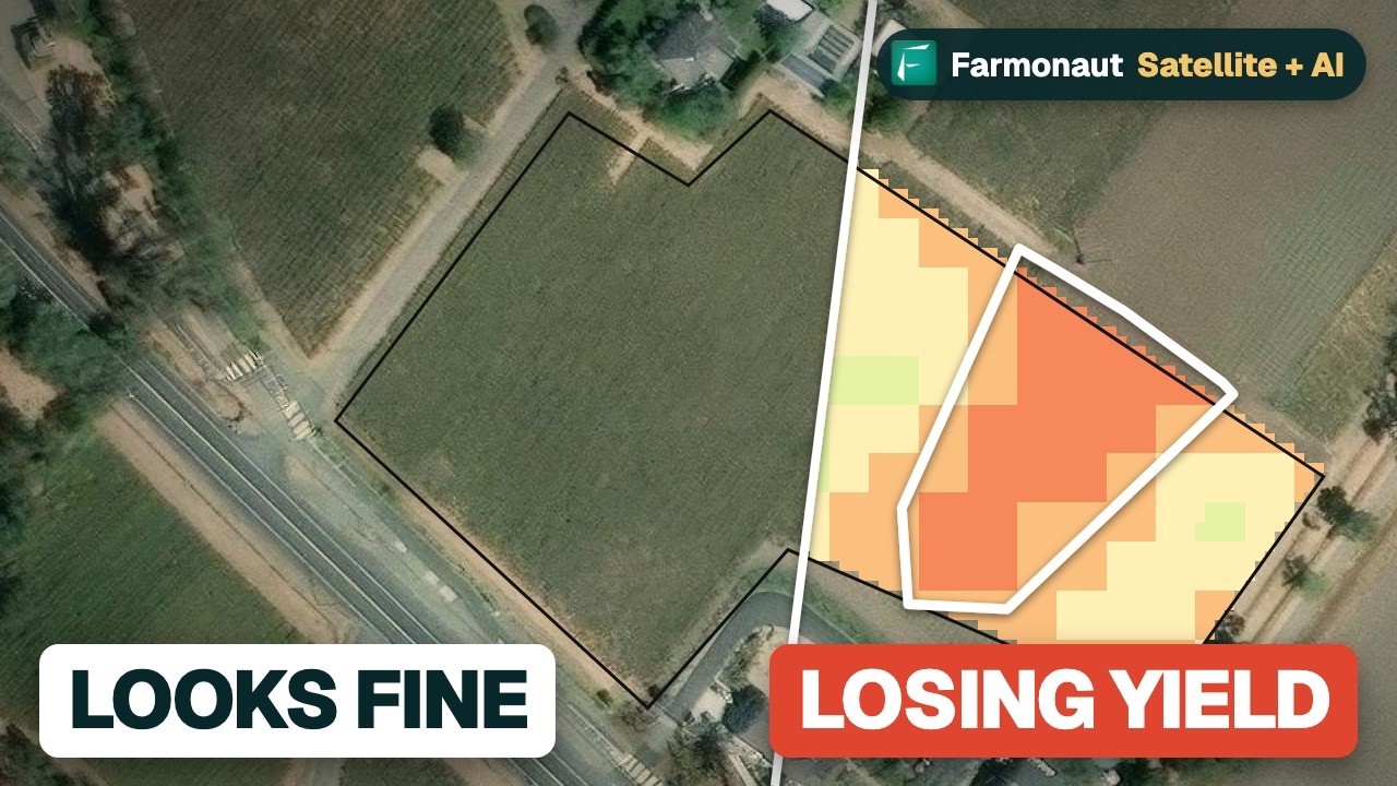 How satellite and AI crop monitoring shows stressed strips in a field before they are visible on foot.