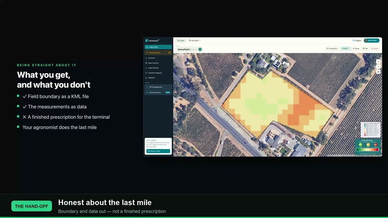 How satellite crop maps and precision farming equipment work together, useful when choosing guidance and display options.
