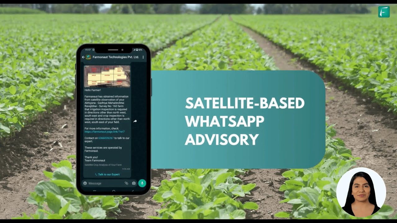 Satellite based WhatsApp advisory for Farmers by Farmonaut