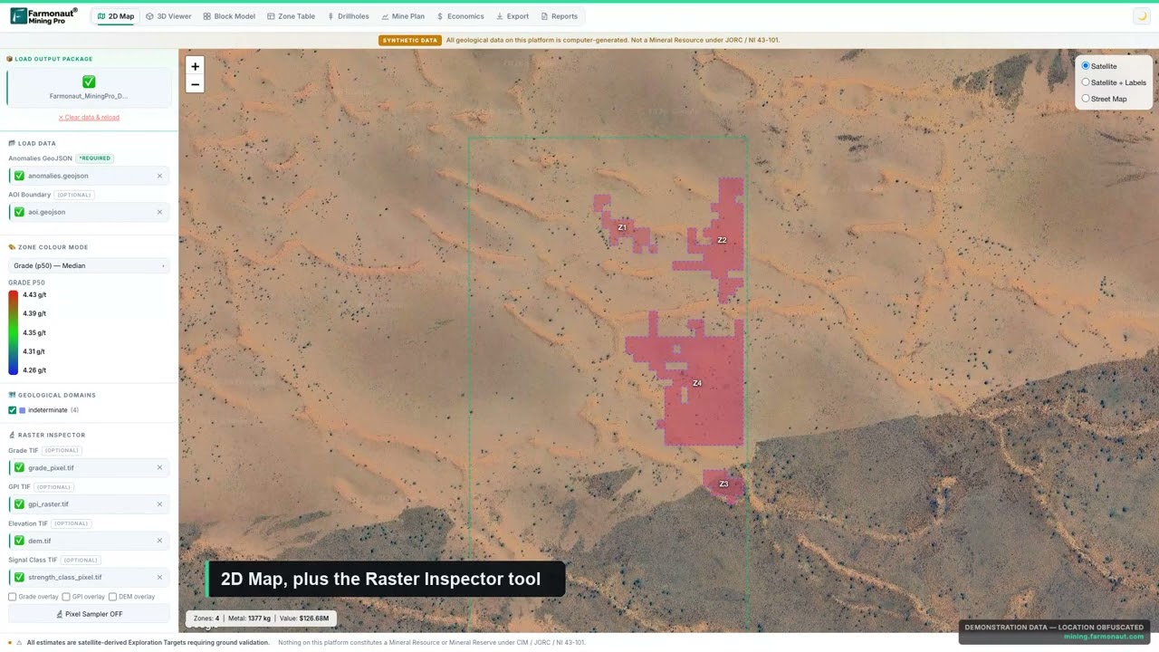 Farmonaut Mining Pro course: satellite exploration from first map to a conceptual mine plan
