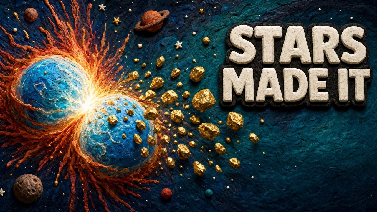 A plain-language, clay-animation explanation of how gold forms from stars, hot water and earthquakes.