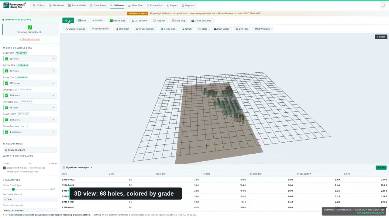 Farmonaut Mining Pro Course Ch.10|What a drillhole database holds: collars, surveys, assays and lithology (14 min 58 s).