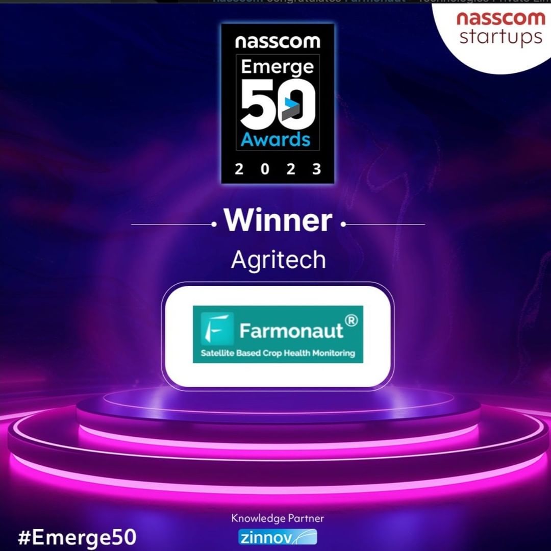 Farmonaut Nasscom Emerge 50 Awards 2023 Winner