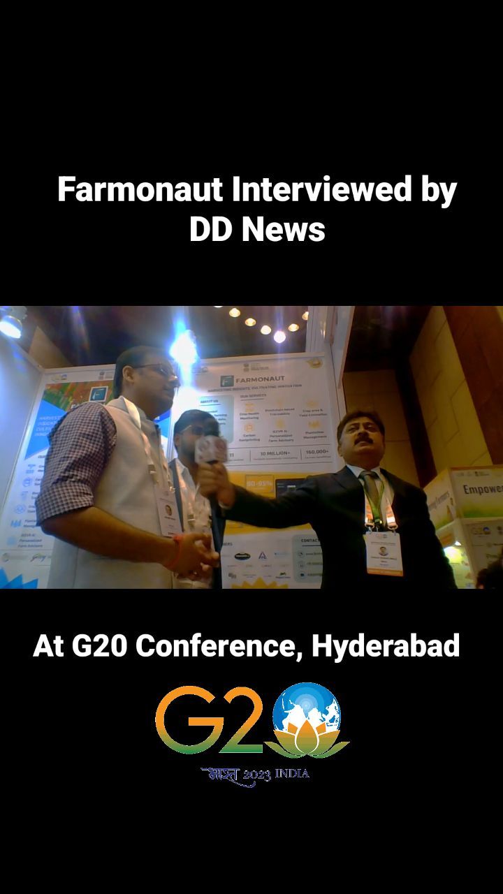 Farmonaut Interviewed by DD News at G20 Conference