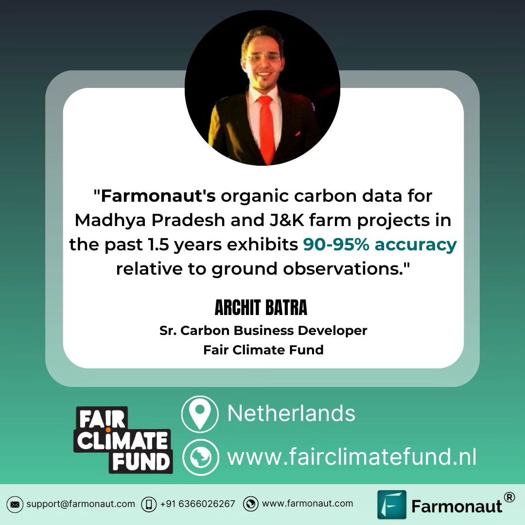 Farmonaut's organic carbon data accuracy confirmation