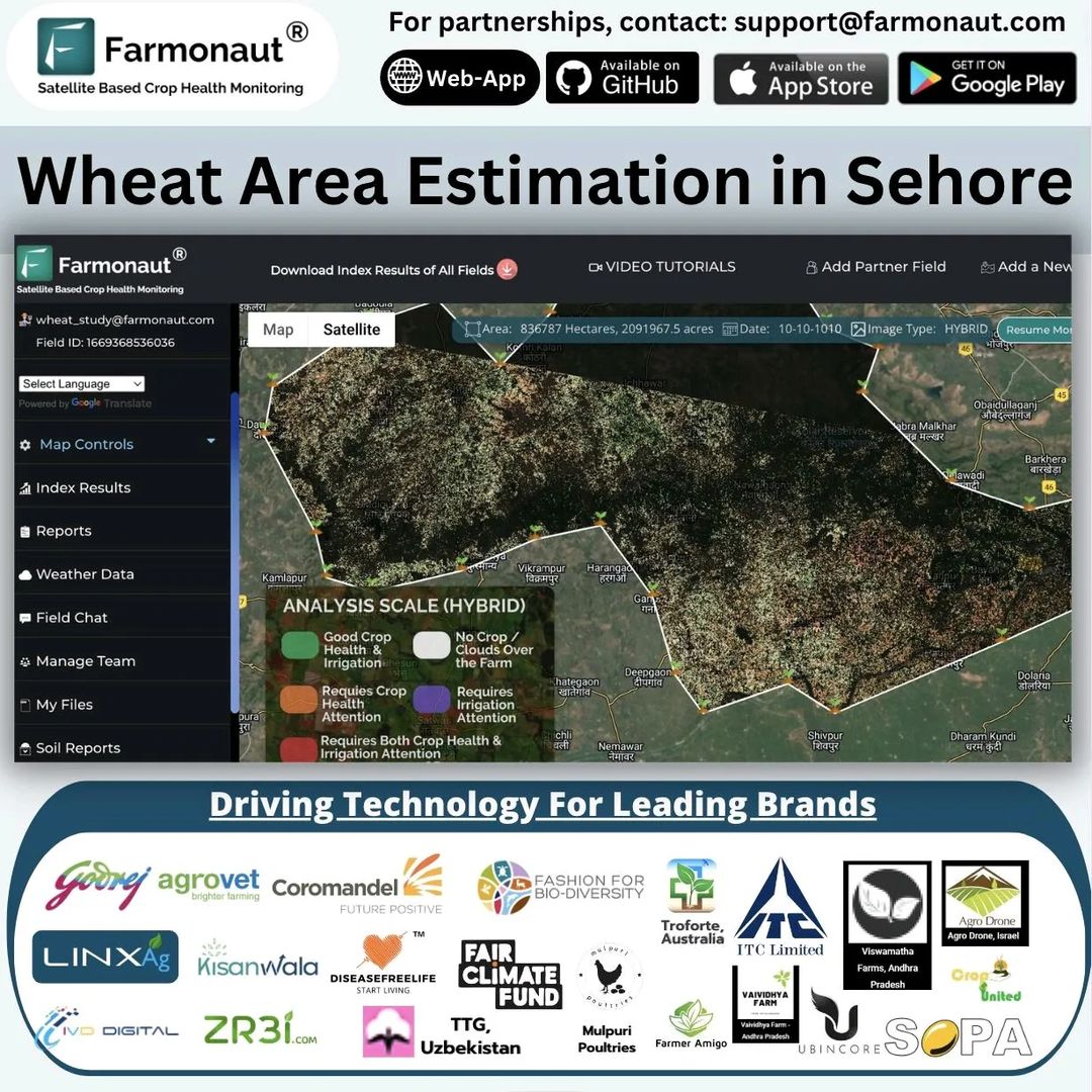 Farmonaut Wheat Area Estimation in Sehore