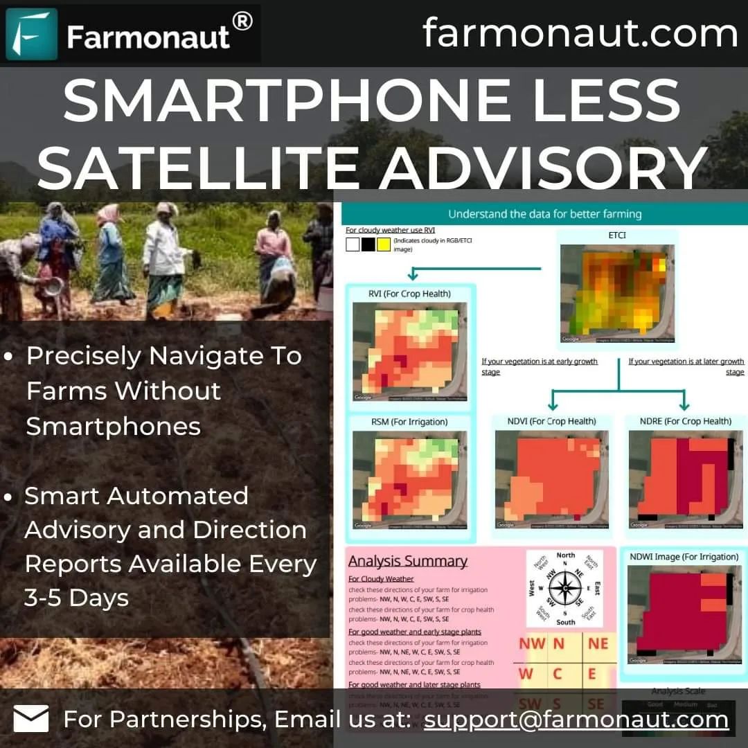 Farmonaut Smartphone-Less Satellite Advisory System