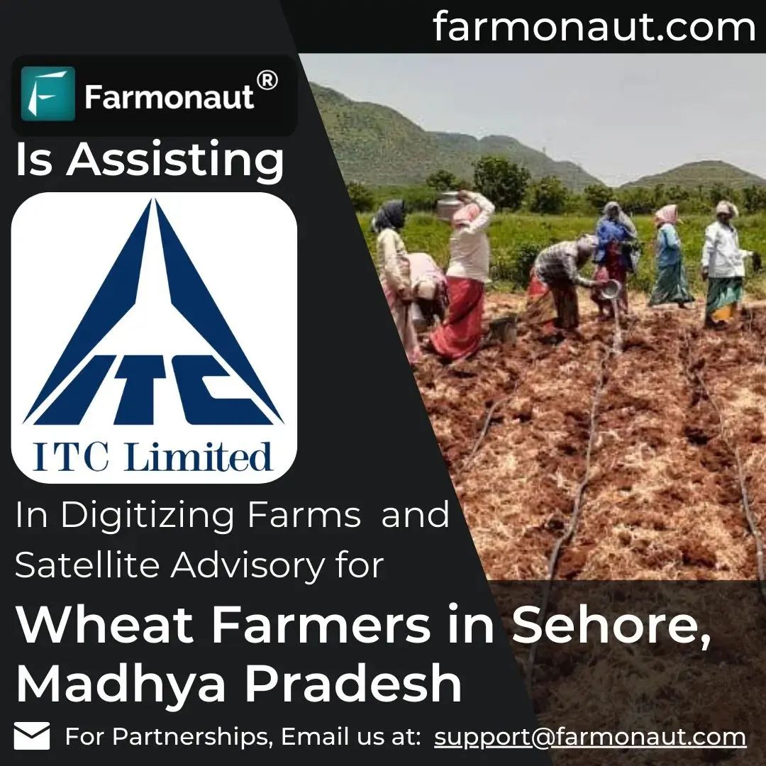 Farmonaut assisting ITC Limited in digitizing farms and providing satellite advisory for wheat farmers in Sehore, Madhya Pradesh