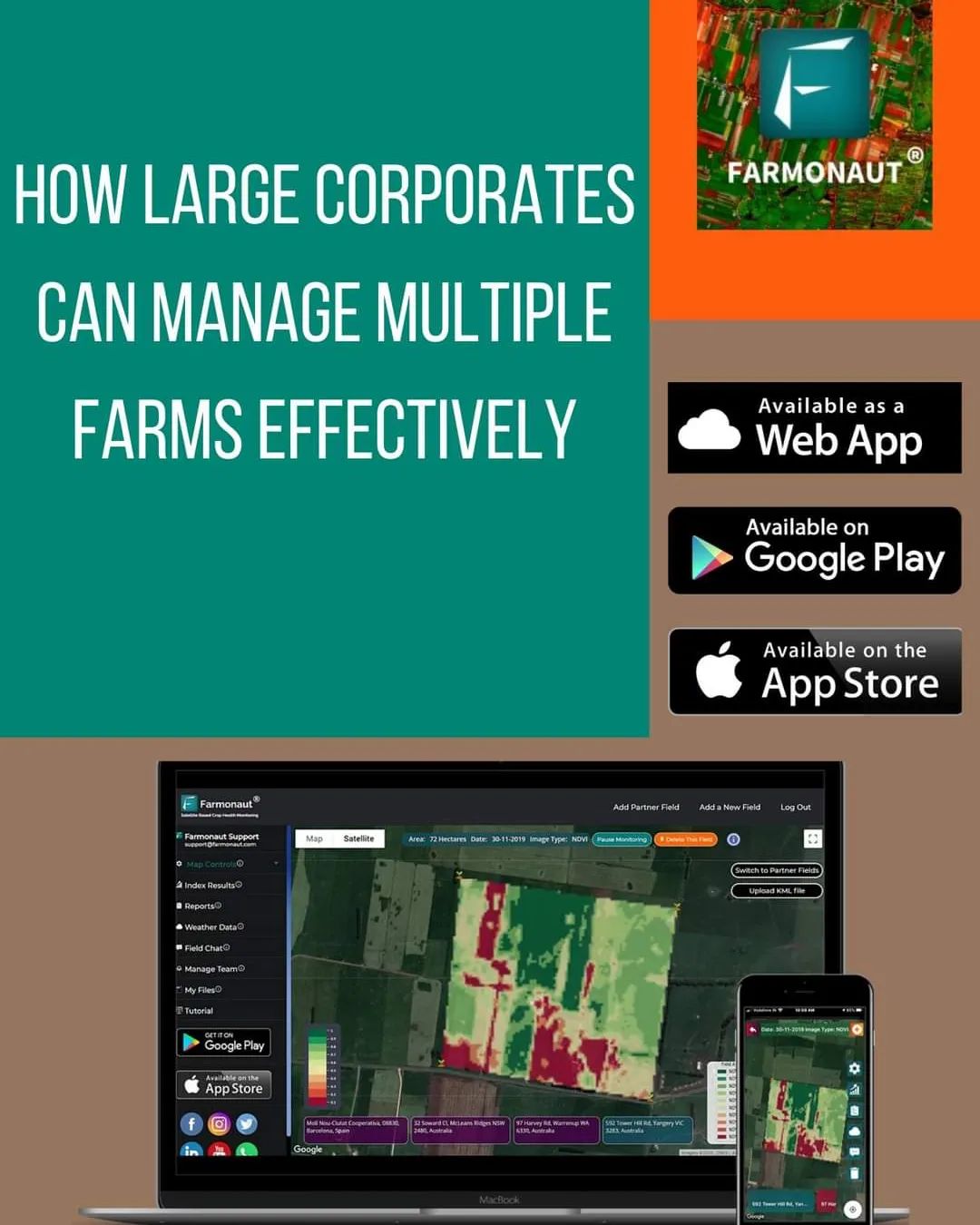 Farmonaut App Available on App Store and Google Play