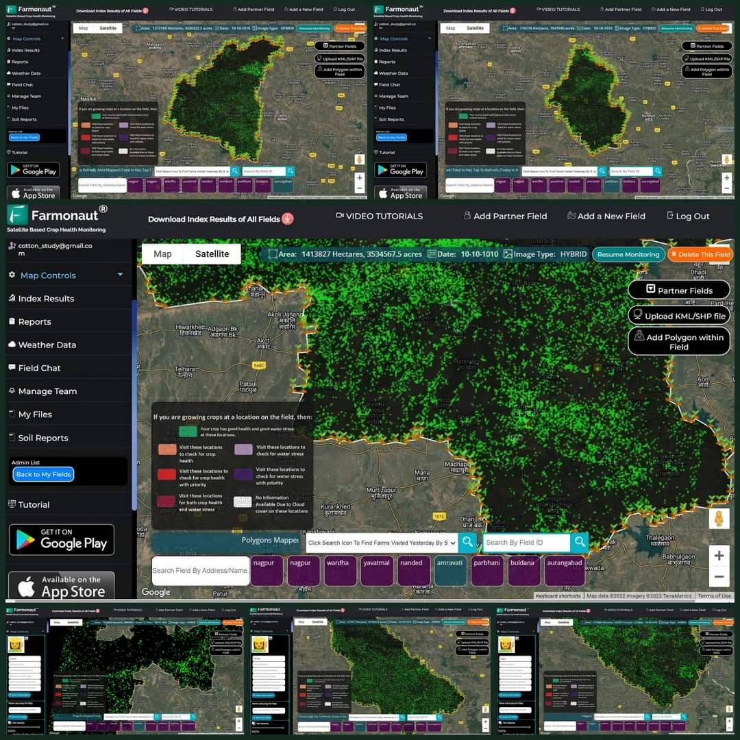 Farmonaut Crop Monitoring Dashboard