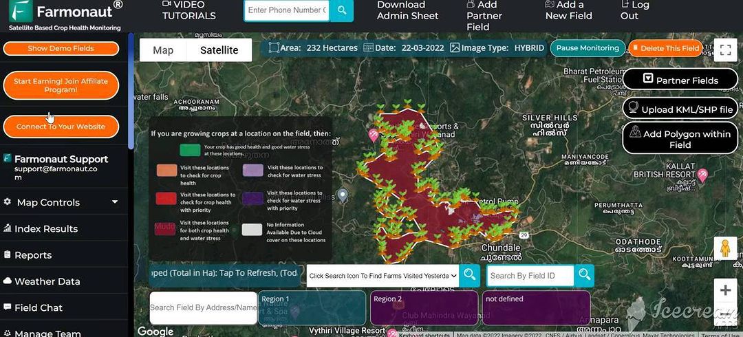 Farmonaut Web App Interface