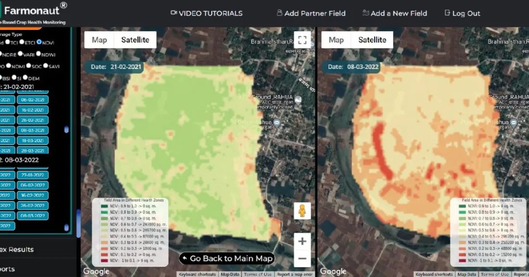 Farmonaut Satellite Crop Health Monitoring Dashboard