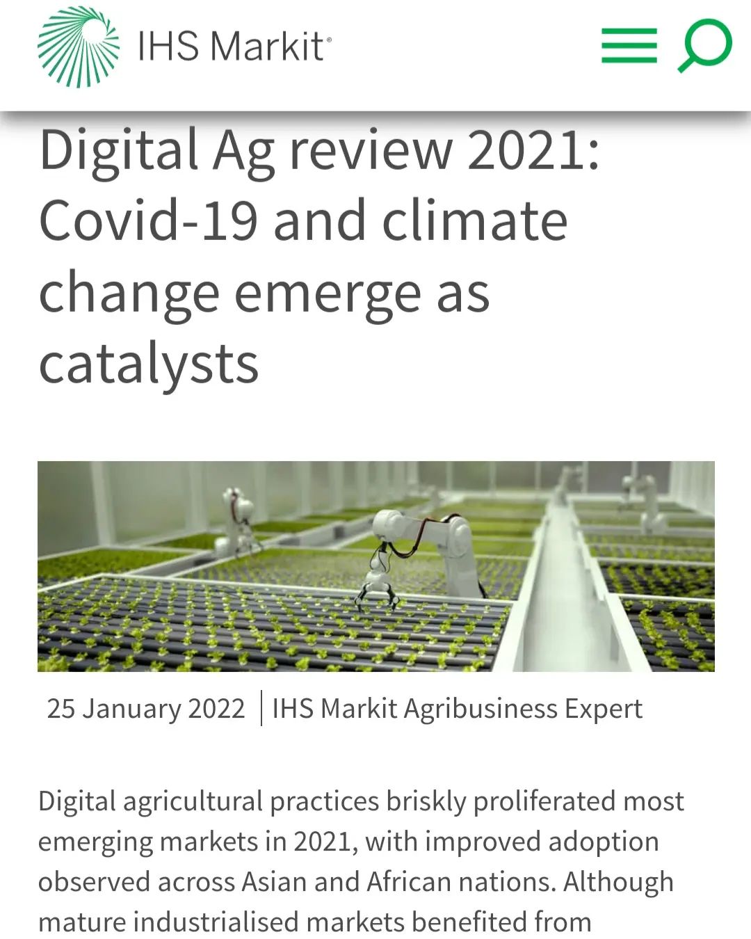 IHS Markit Digital Ag Review 2021