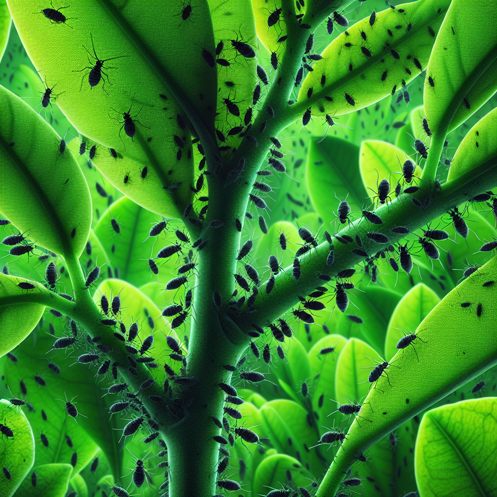 Lemon tree leaves with black spots