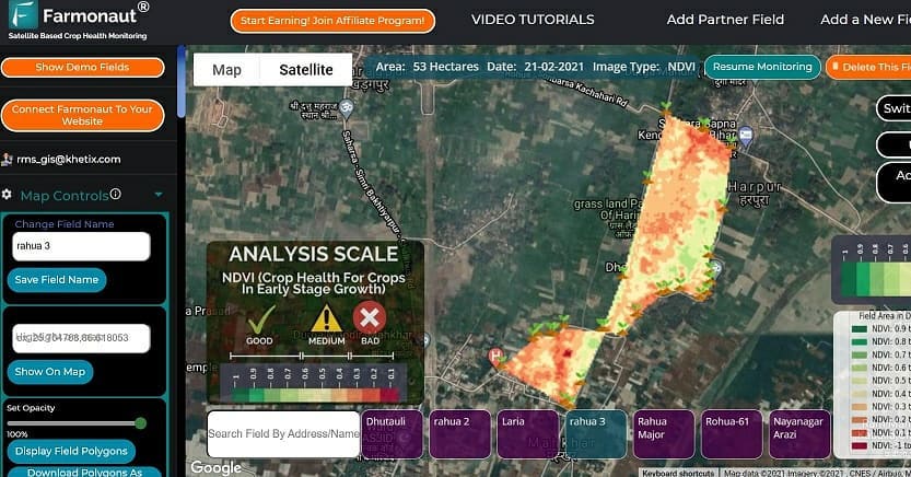 Farmonaut Satellite Crop Monitoring in Action