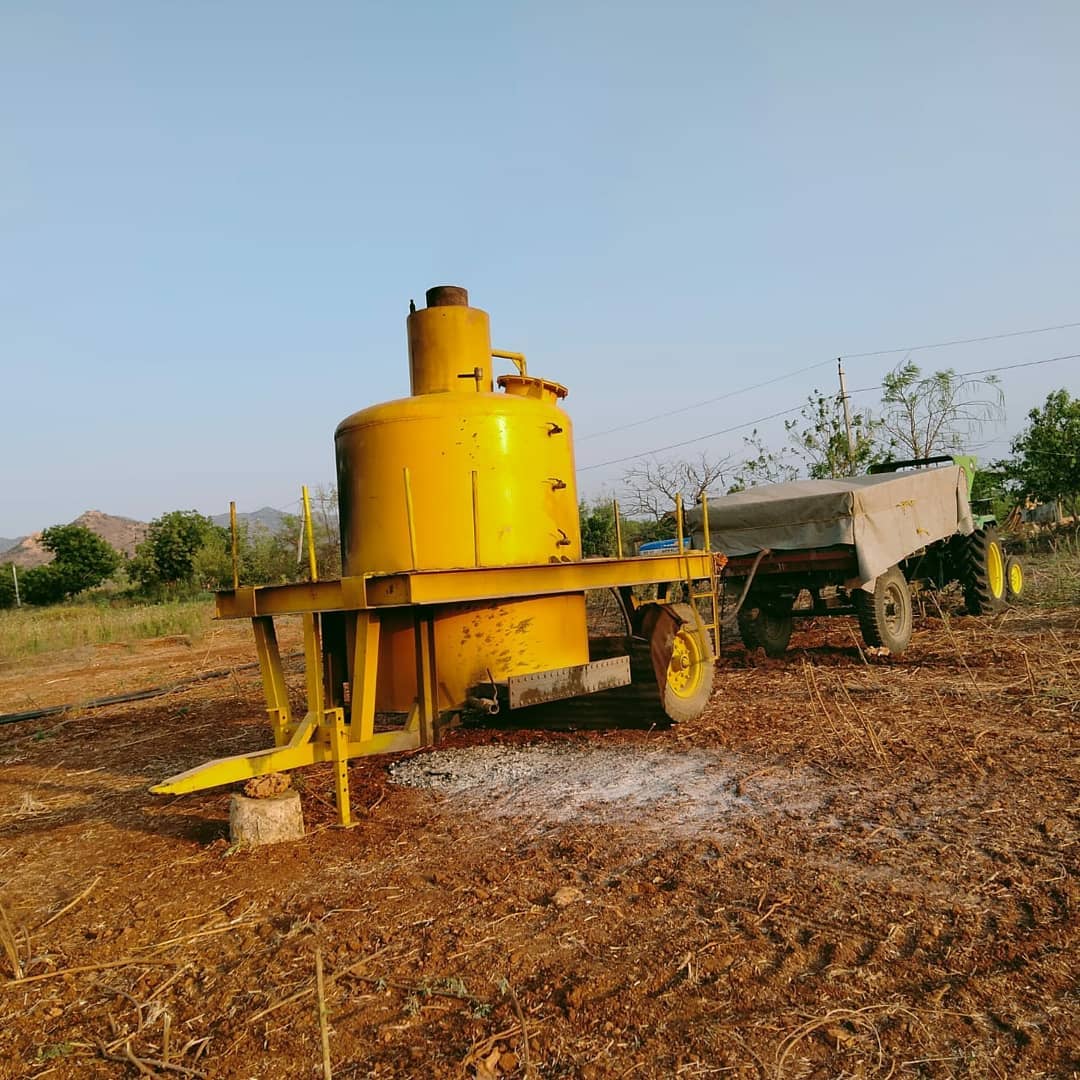 Turmeric processing at Viswamatha Farm