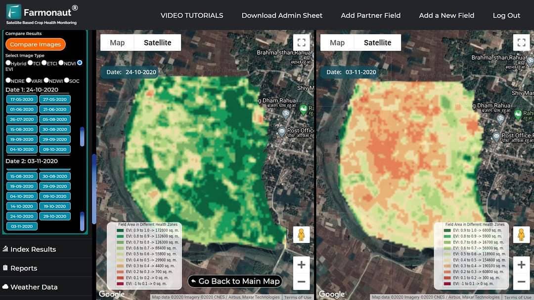 Farmonaut Satellite Crop Monitoring Dashboard