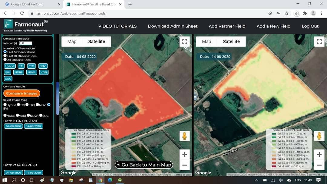 Farmonaut Satellite Monitoring