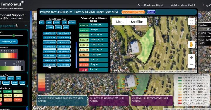 Farmonaut Polygon Selection Interface