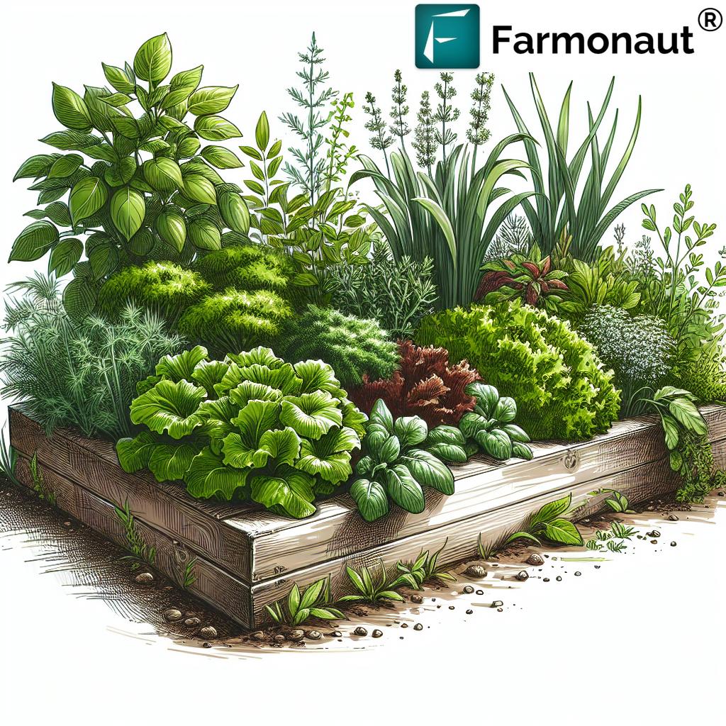 Raised garden beds with healthy plants