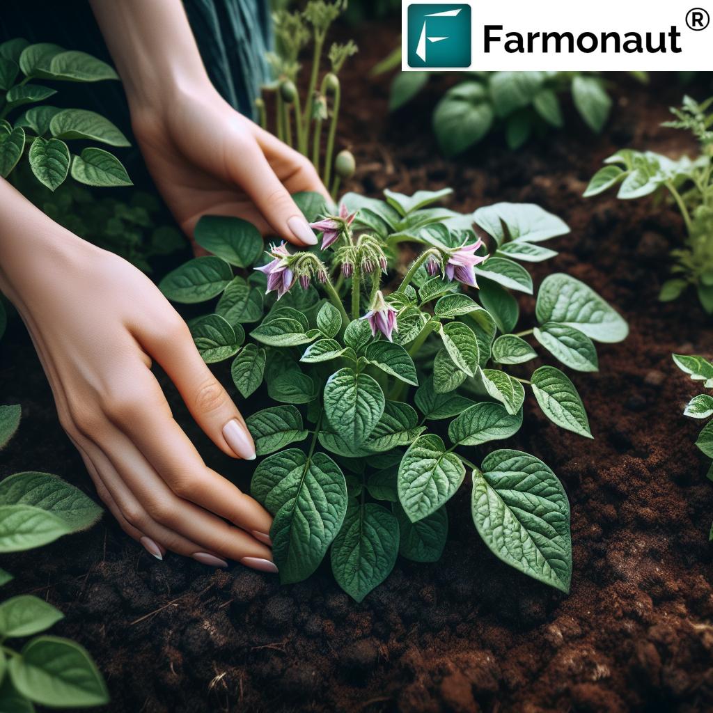 Potato field with healthy plants