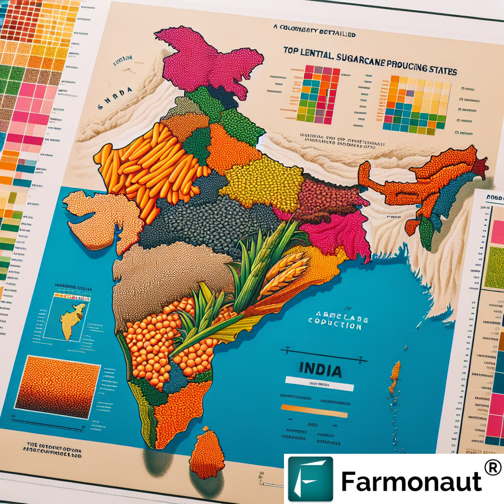 India's Agricultural Powerhouses: Mapping Top Lentil and Sugarcane Producing States