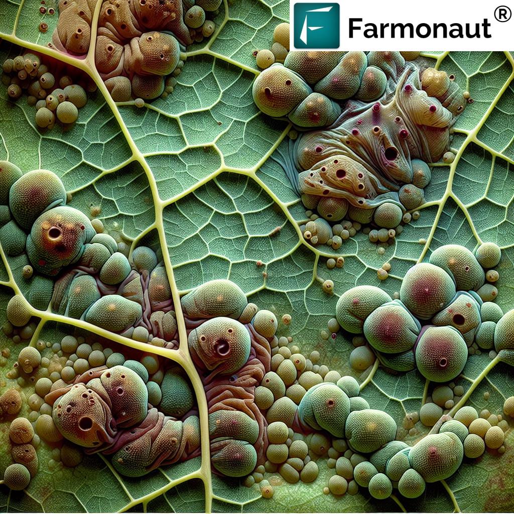 Grape leaves affected by erineum mites