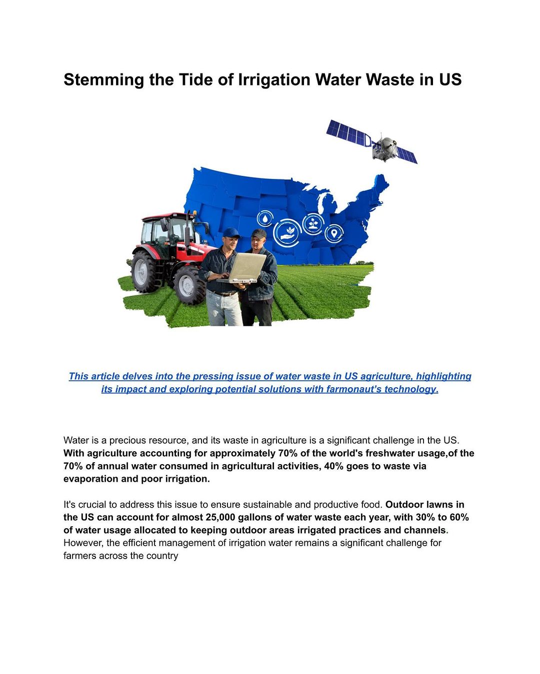 Irrigation Water Waste in US Agriculture