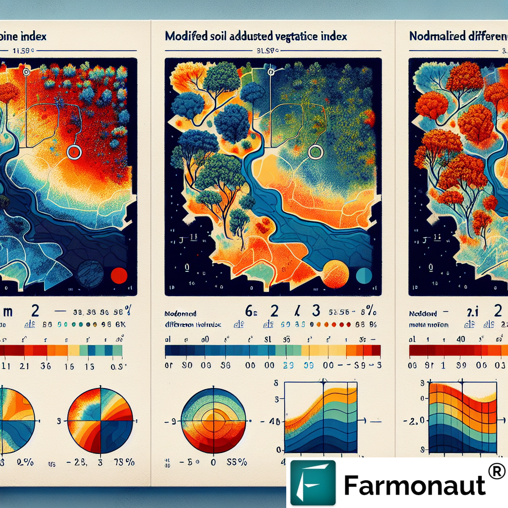 Mastering Satellite Vegetation Indices: MNDWI, MSAVI, and NDMI Formulas for Sentinel-2 Imagery in Precision Agriculture