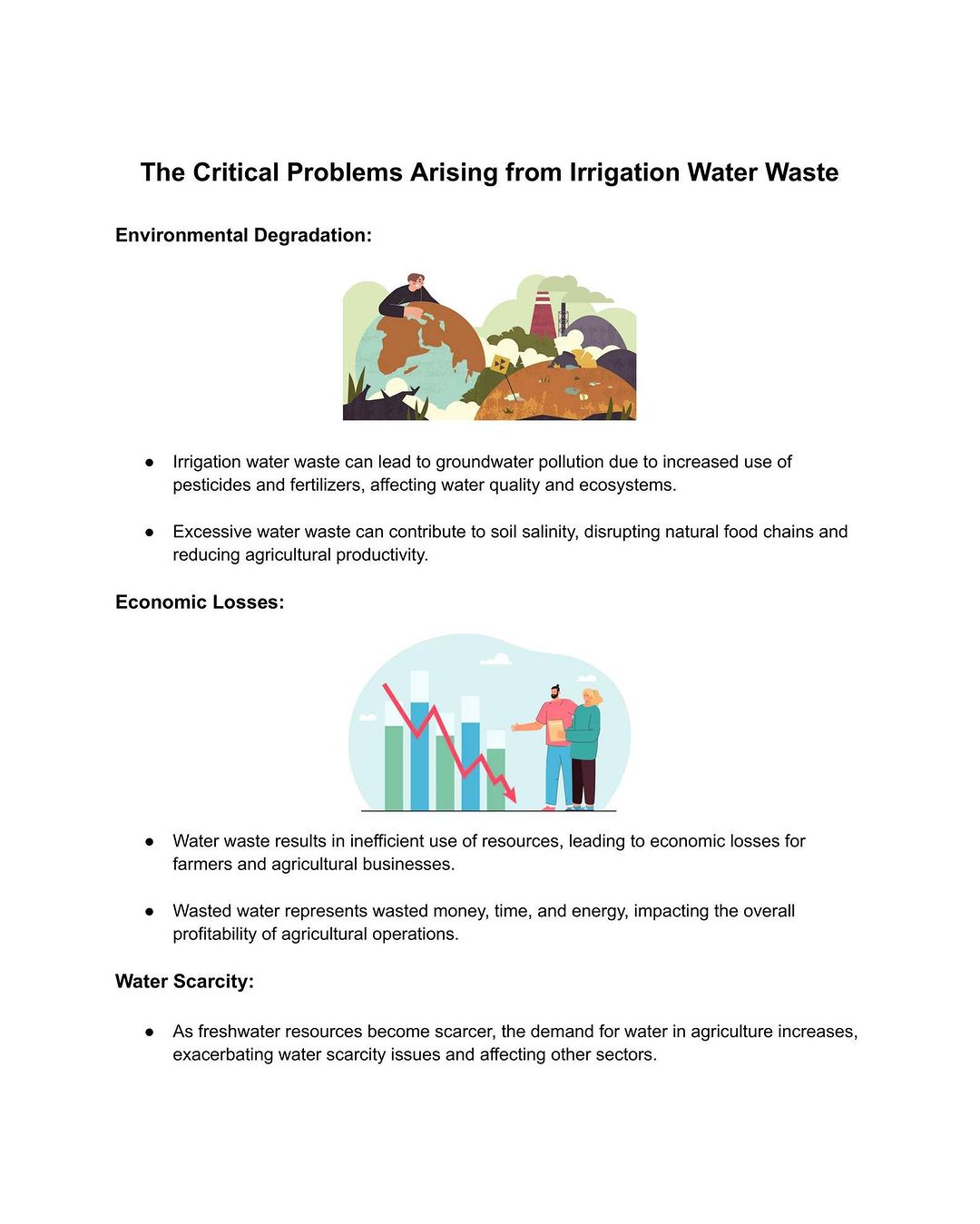 Problems Arising from Irrigation Water Waste