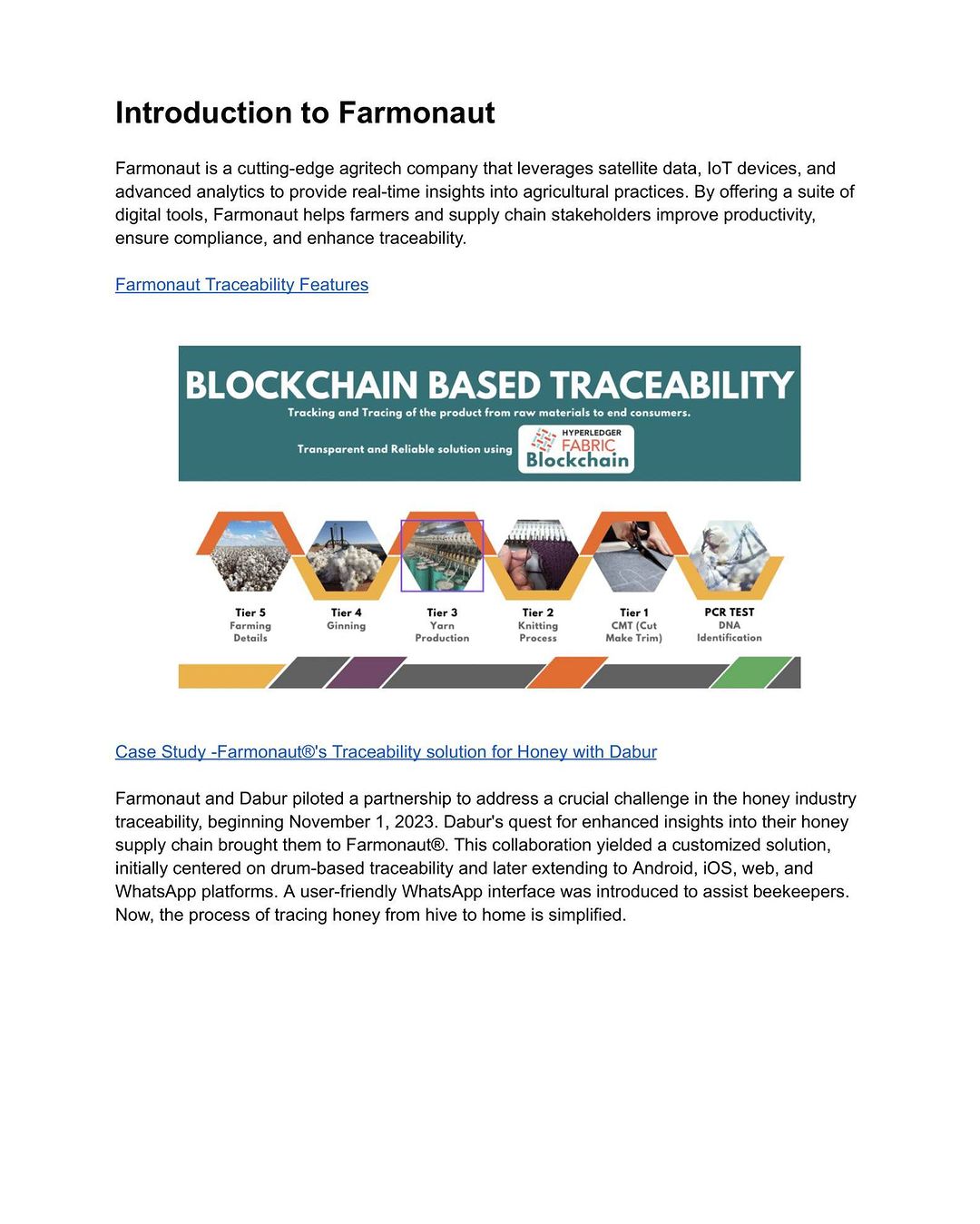 Farmonaut Traceability Features