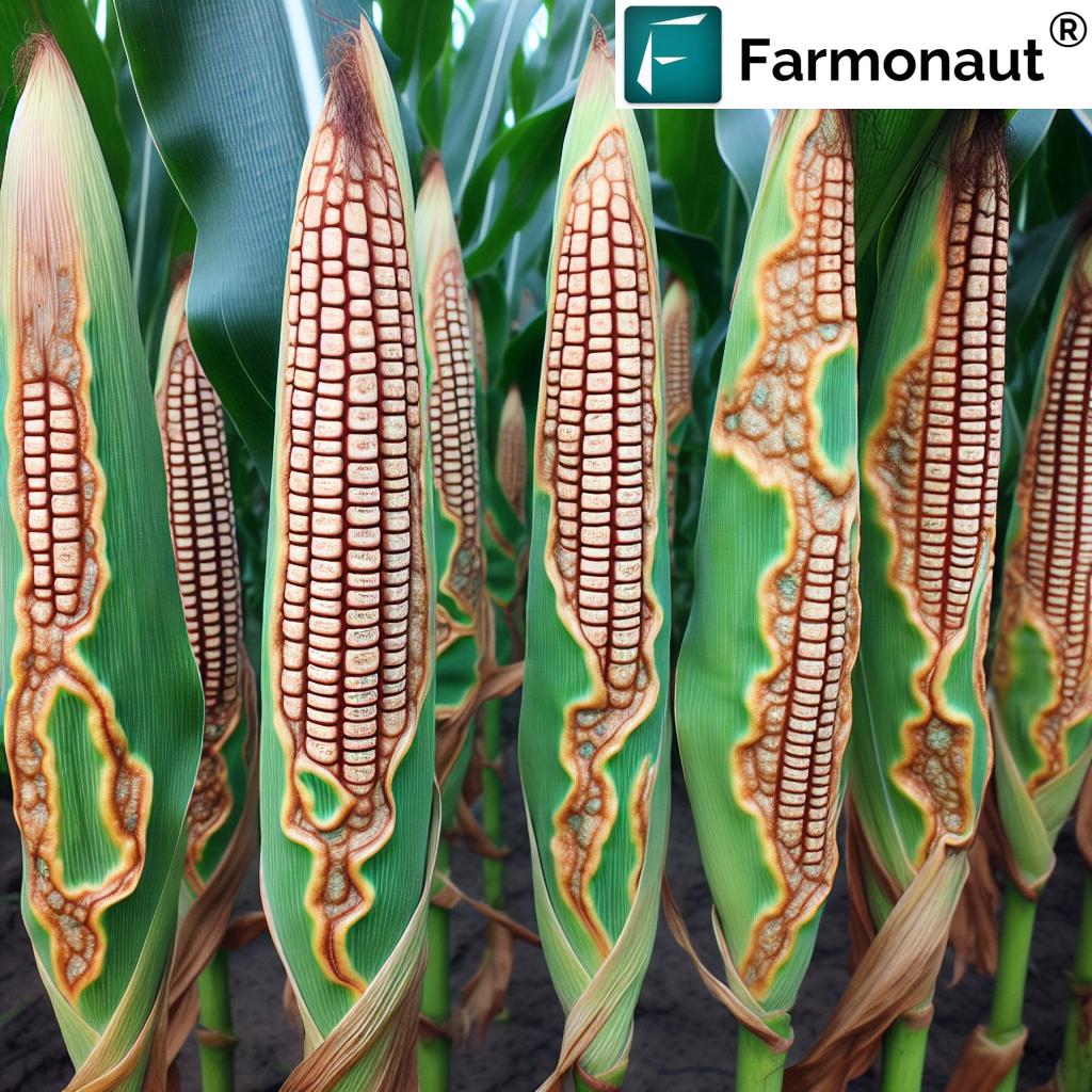 Northern Corn Leaf Blight (NLCB) in a corn field