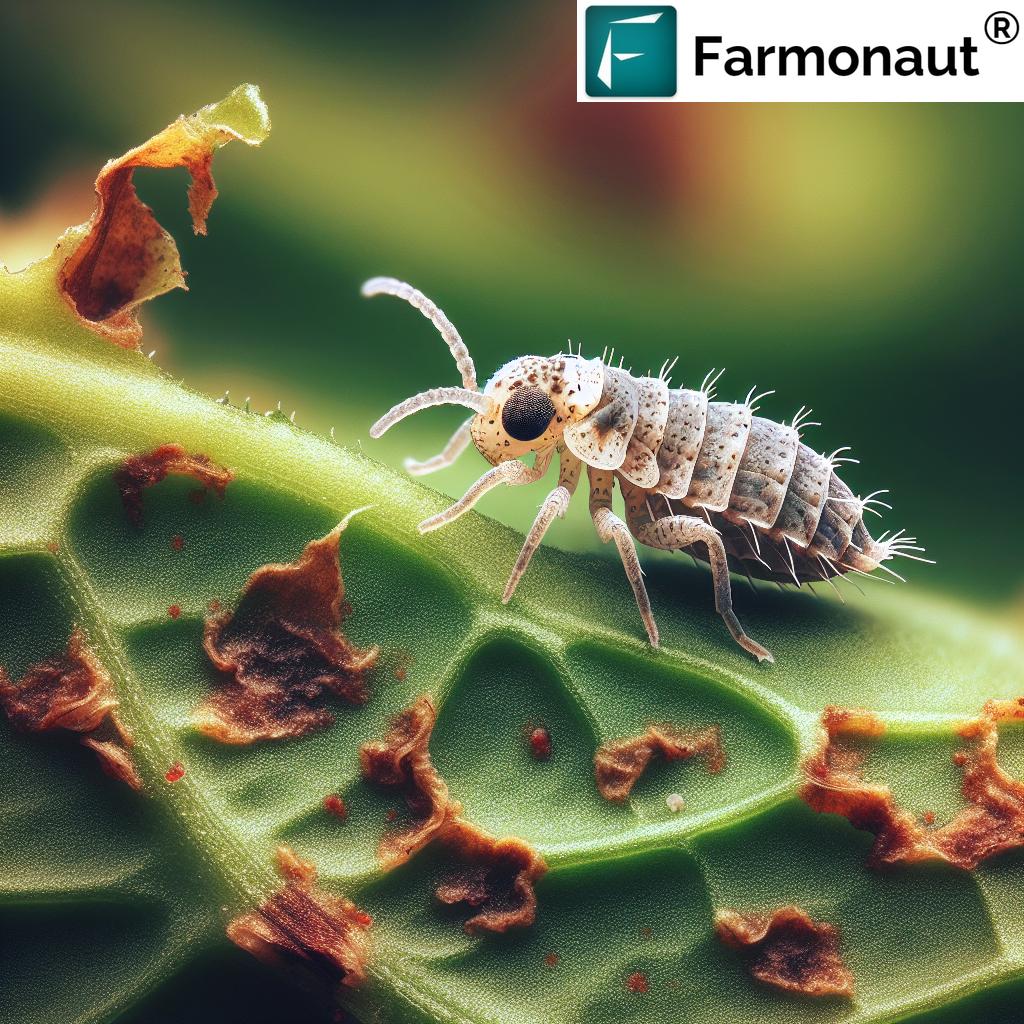 Scirtothrips dorsalis thrips on a plant leaf