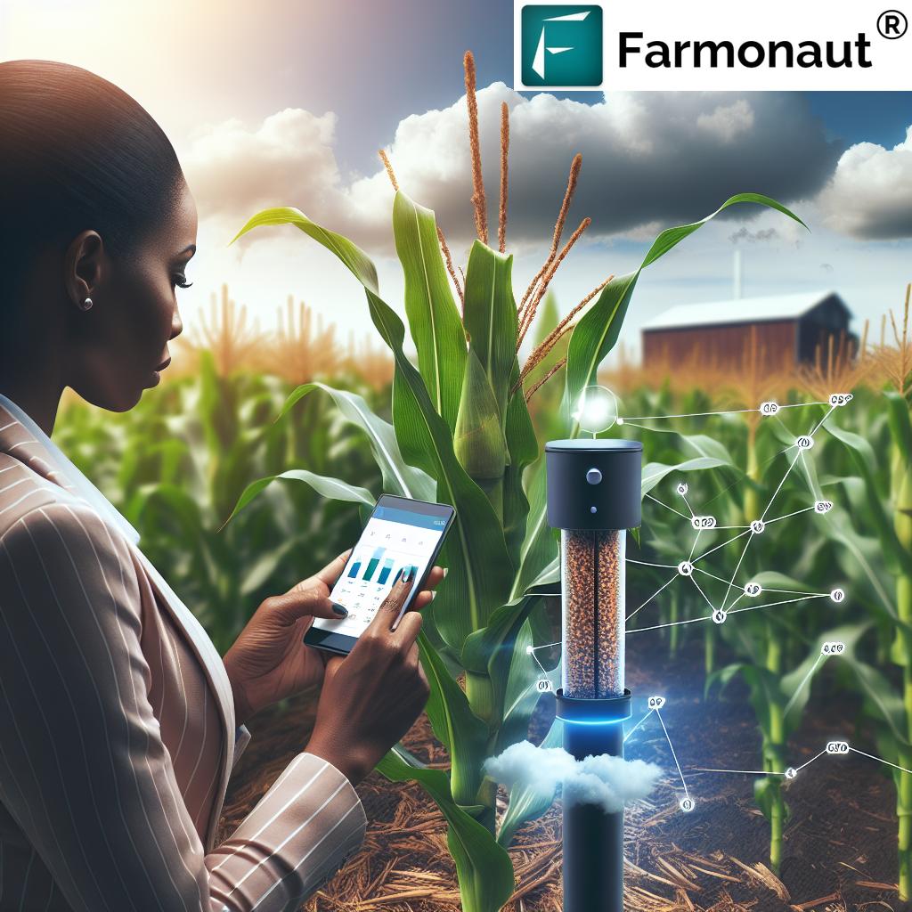 Farmer using Farmonaut's digital tools