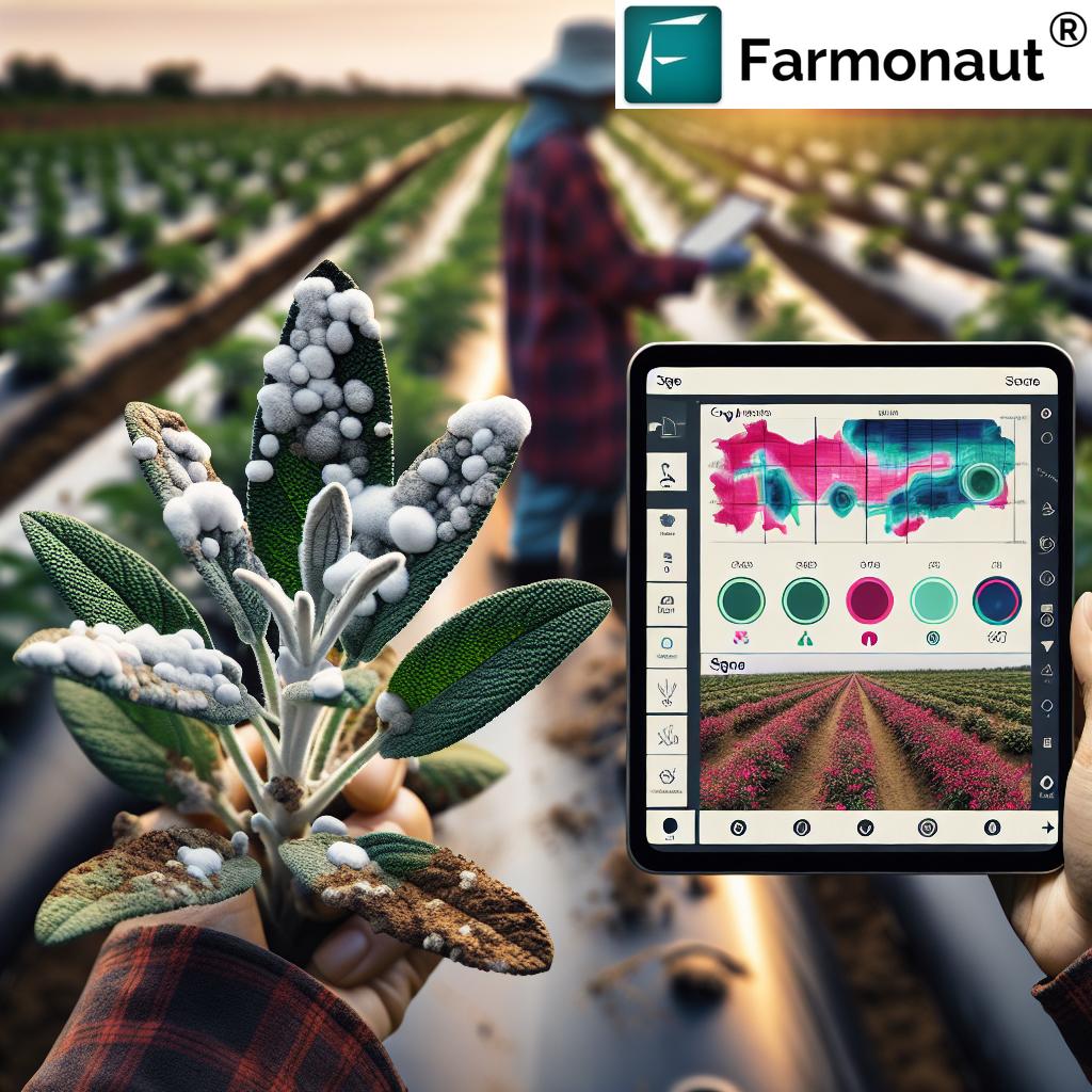 Mastering Powdery Mildew Control in Sage: Farmonaut's Guide