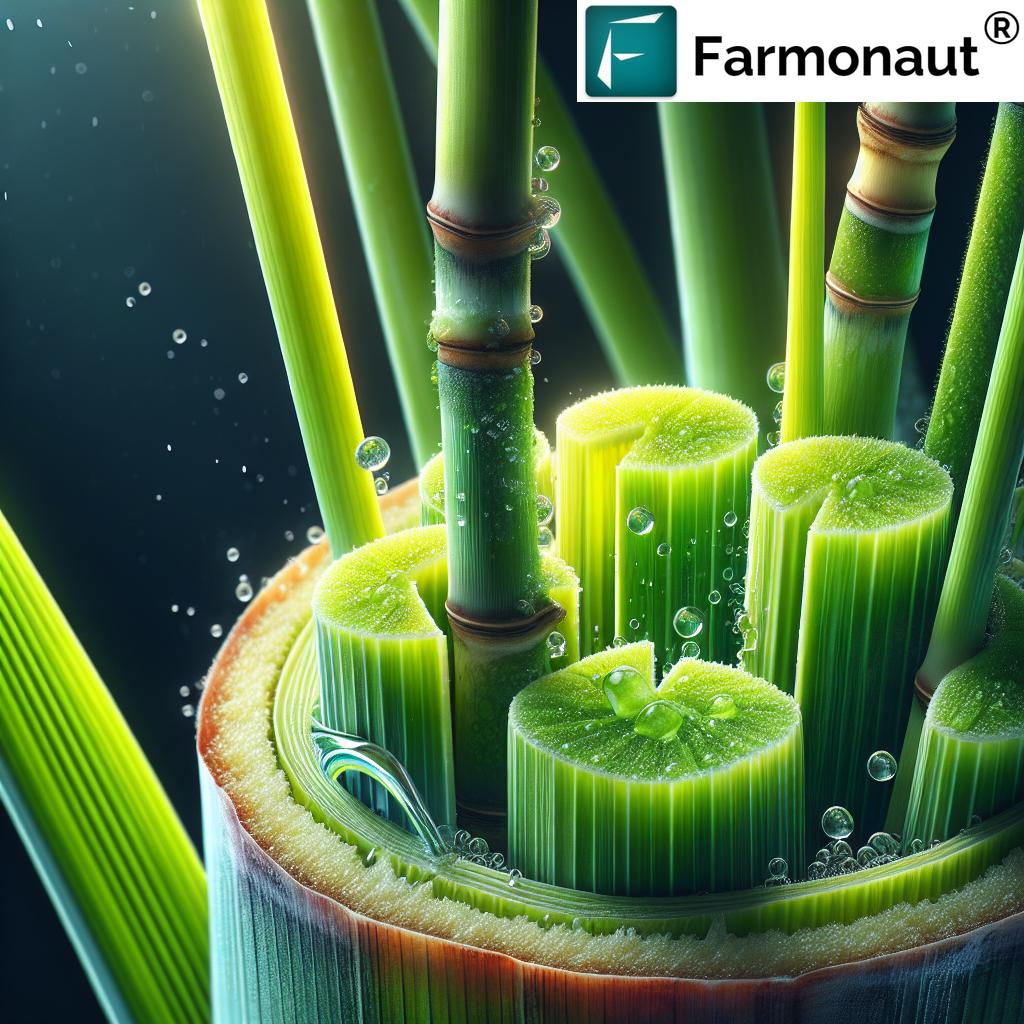 Satellite image of sugarcane fields with moisture analysis