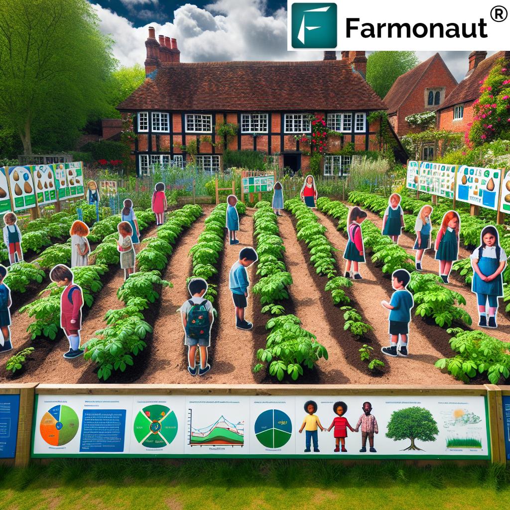 Children planting potatoes in a school garden