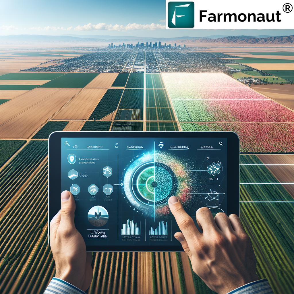 Satellite view of California agricultural fields