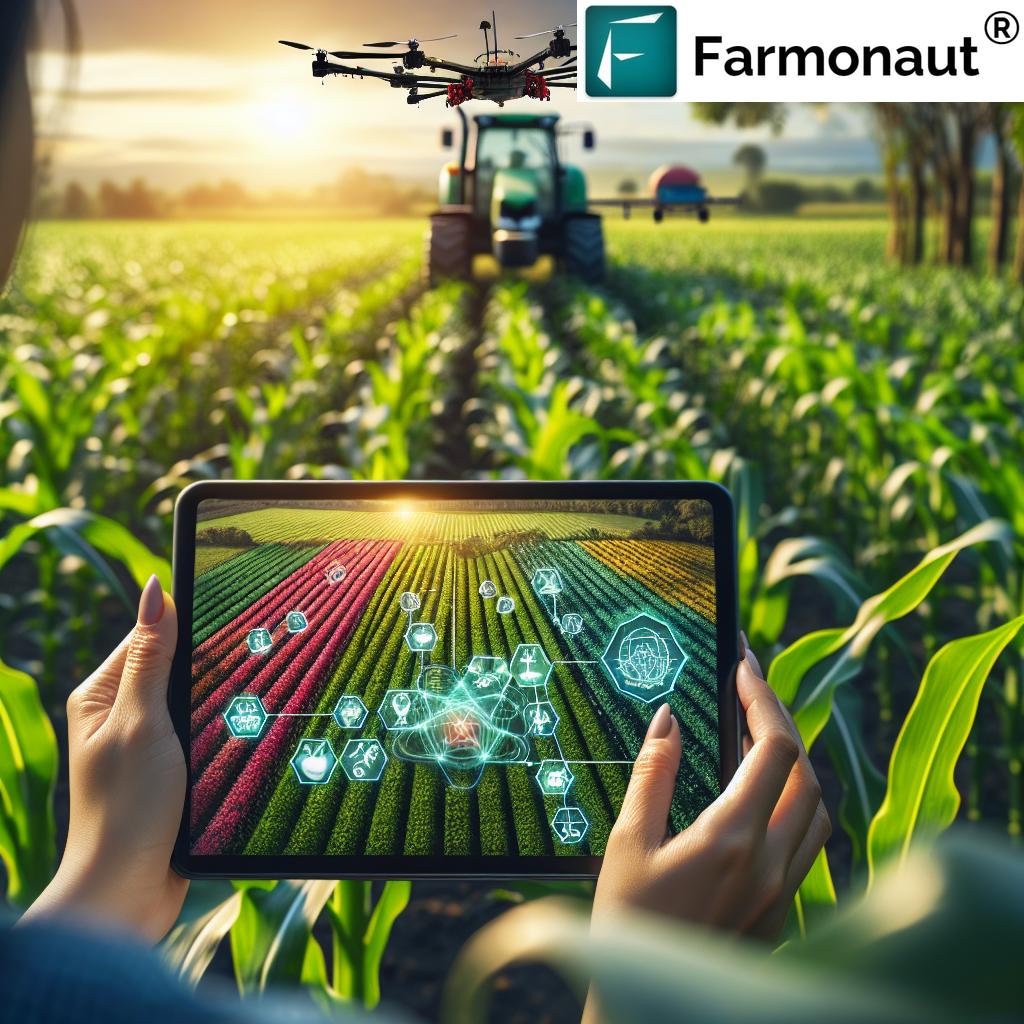 Farmer using precision agriculture tools