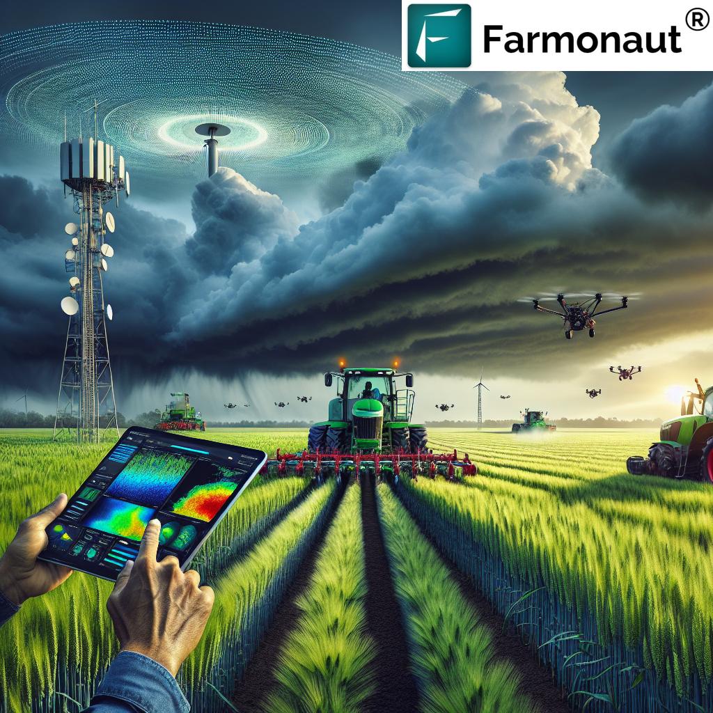 Weather-resistant drone flying over a UK farm