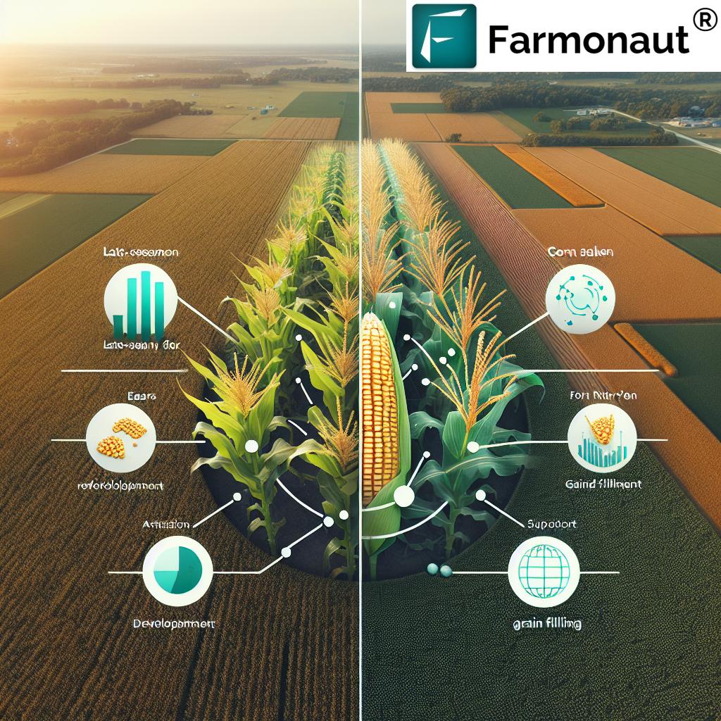 Corn field with late-season nitrogen application