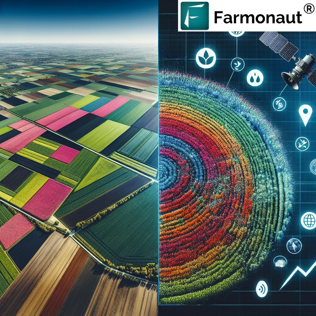 Satellite image of agricultural fields in Europe