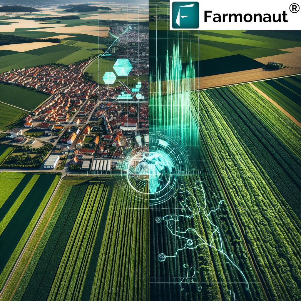 Satellite view of agricultural fields in Brno