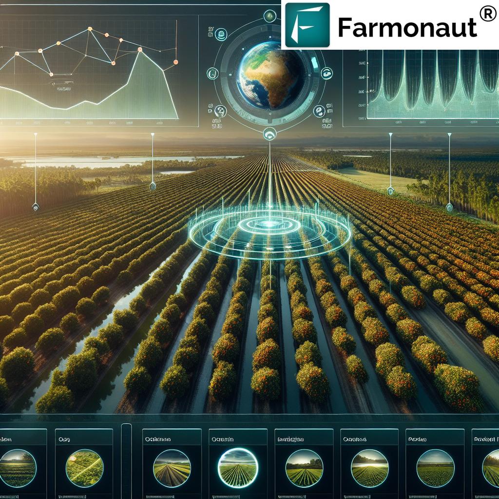 Farmer using Farmonaut app in field