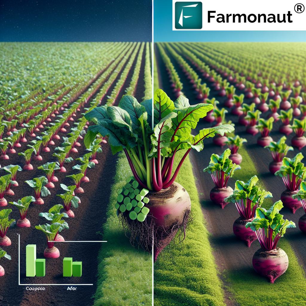 Farmer applying biostimulants to sugar beet crop