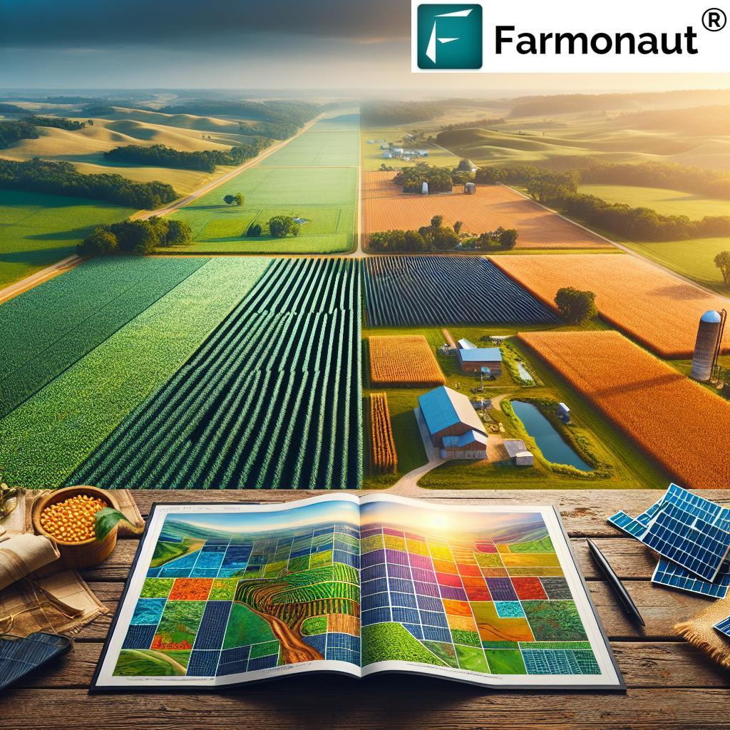 Solar panels on farmland