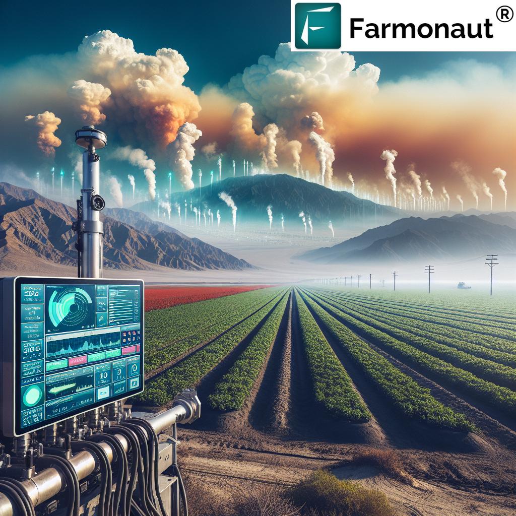 Agricultural landscape with NOx emissions visualization